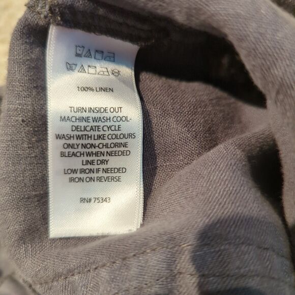 Nicole Miller New York Linen Pants Jogger Womens Medium Gray Cargo Utility - Picture 7 of 7